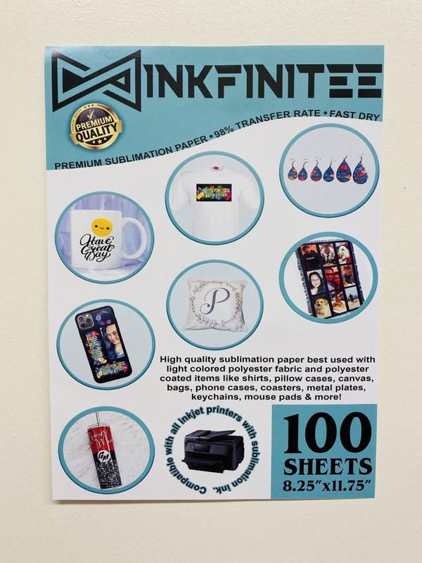 Inkfinitee Sublimation Paper 8.25”x11.75” - Inkfinitee Sublimation
