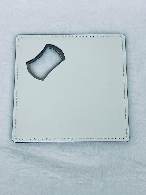 Sublimation Bottle Opener Coaster Square PU LEATHER - Inkfinitee Sublimation