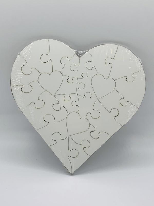 Sublimation Puzzle Heart Shaped Puzzle Set MDF - Inkfinitee Sublimation